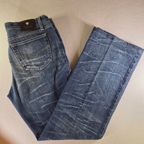 Versace Jeans Couture Other - Versace Jeans Couture Mens 33x30 Blue Whiskered Straight Leg Denim Made in Italy